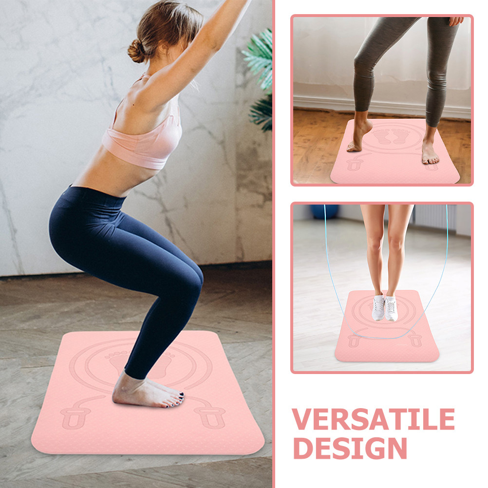 Pilates Yoga Mat Thickness - Matras Lompat TPE Tebal Portabel Anti-Selip,
