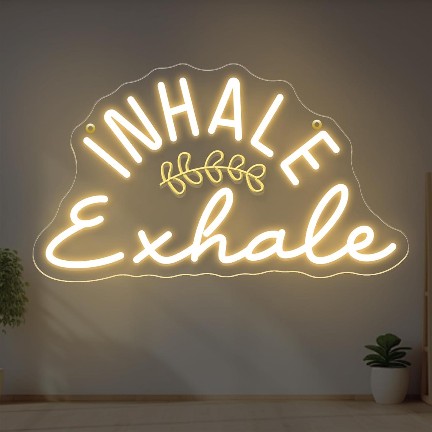 Pilates Yoga Wellness - Lampu LED Neon Sign Inhale Exhale