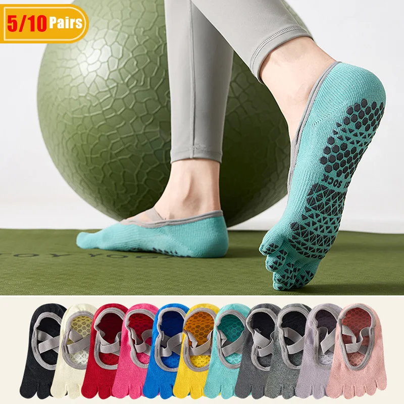 Pilates With Yoga - 5/10 Pasang Kaus Kaki Yoga Wanita