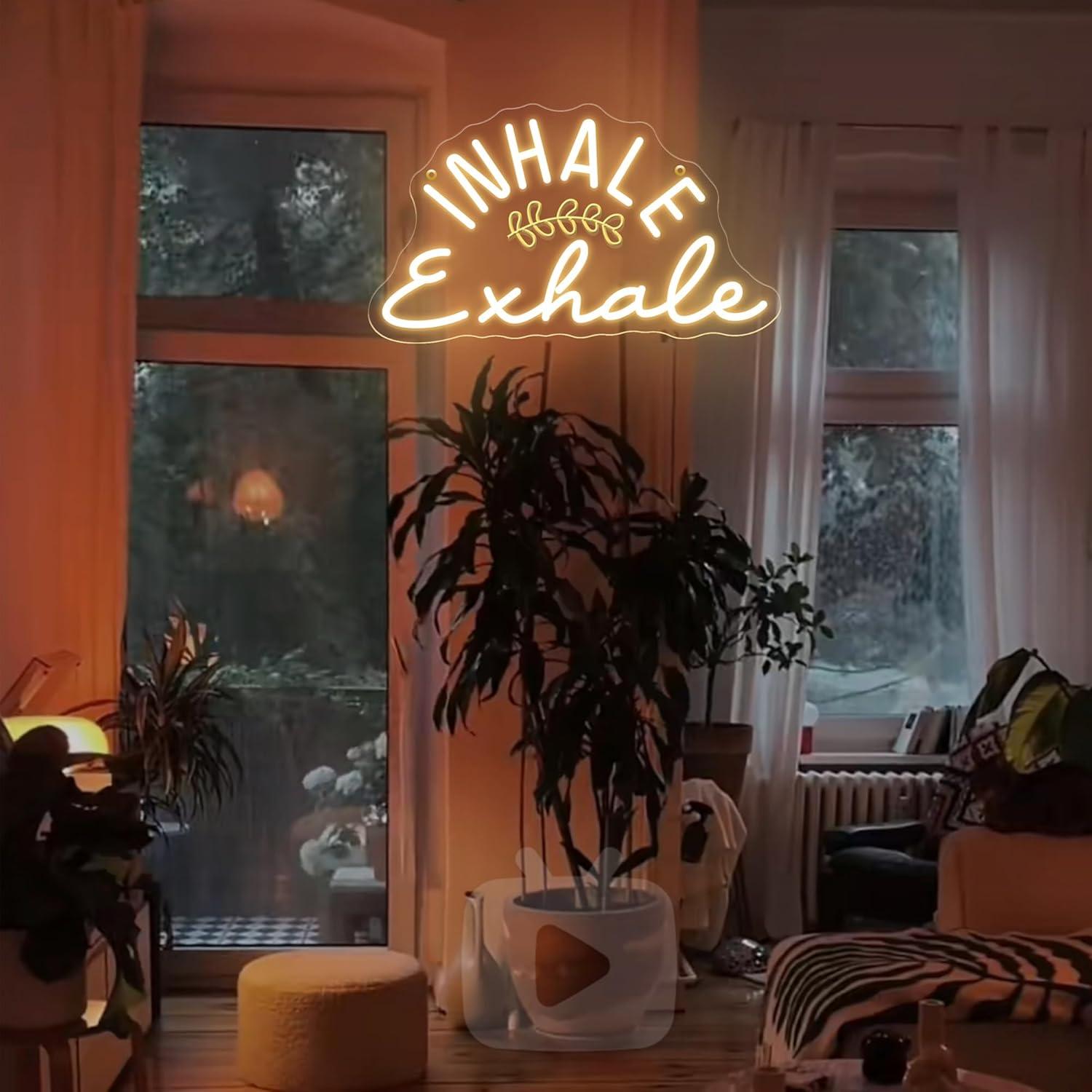 Lampu LED Neon Sign Inhale Exh - Pilates Yoga Wellness ulasan dan harga