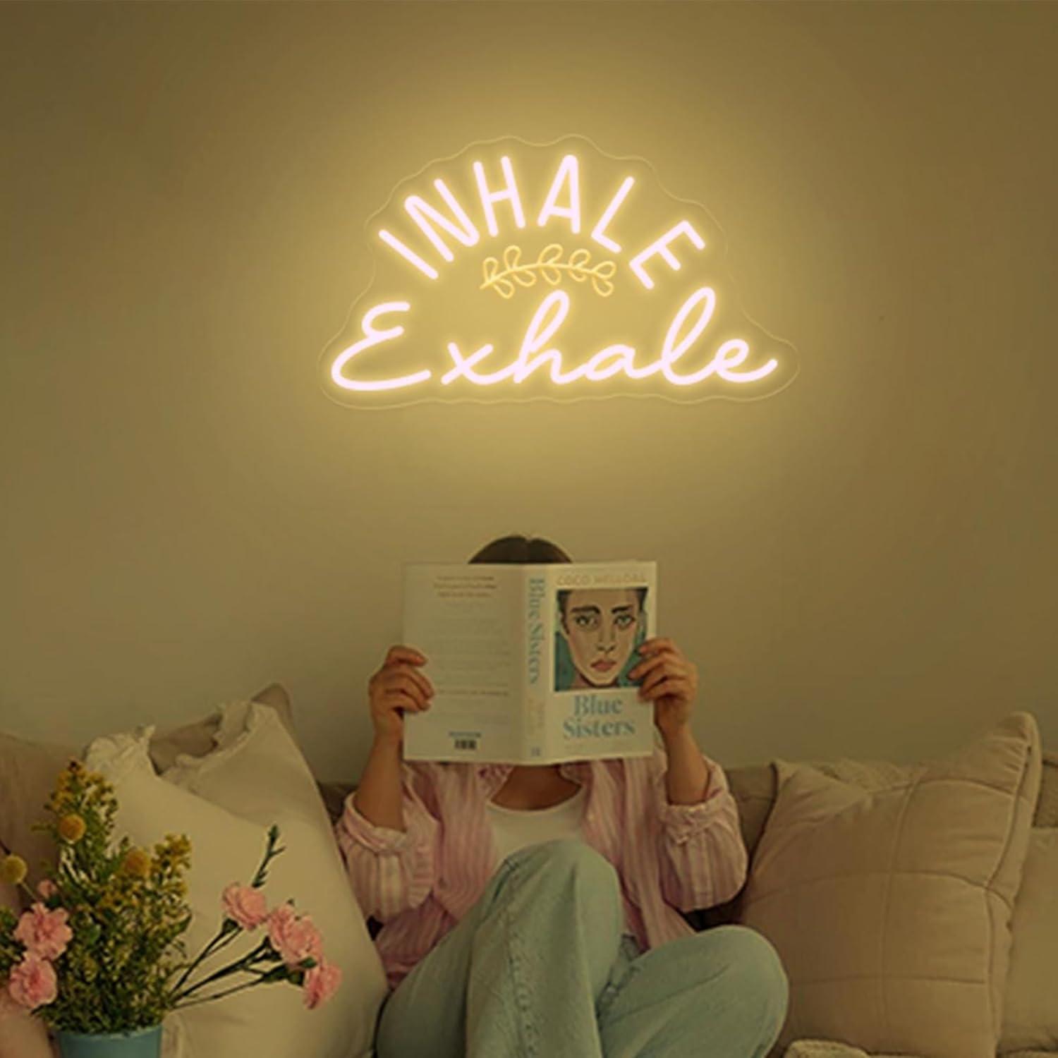 Lampu LED Neon Sign Inhale Exh - Pilates Yoga Wellness ulasan dan harga