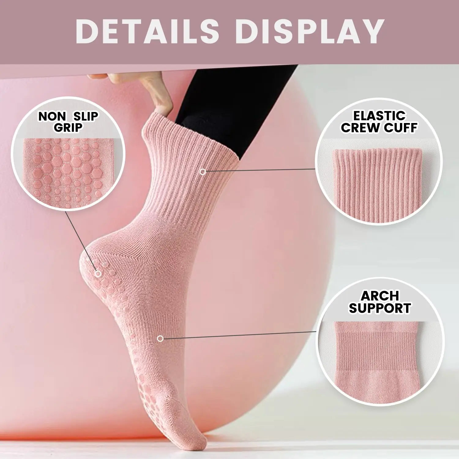 4 pasang kaus kaki yoga wanita - Pilates With Yoga ulasan dan harga