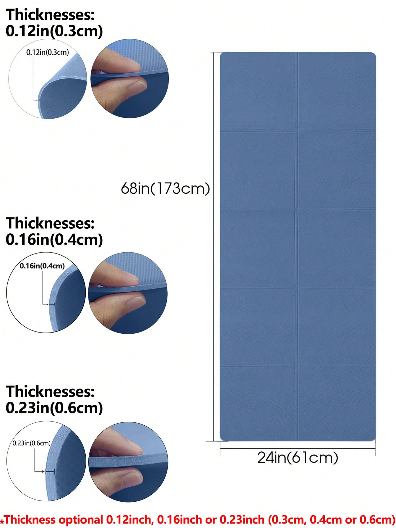 Matras Yoga Lipat Biru Tua Ram - Pilates Yoga Matte ulasan dan harga
