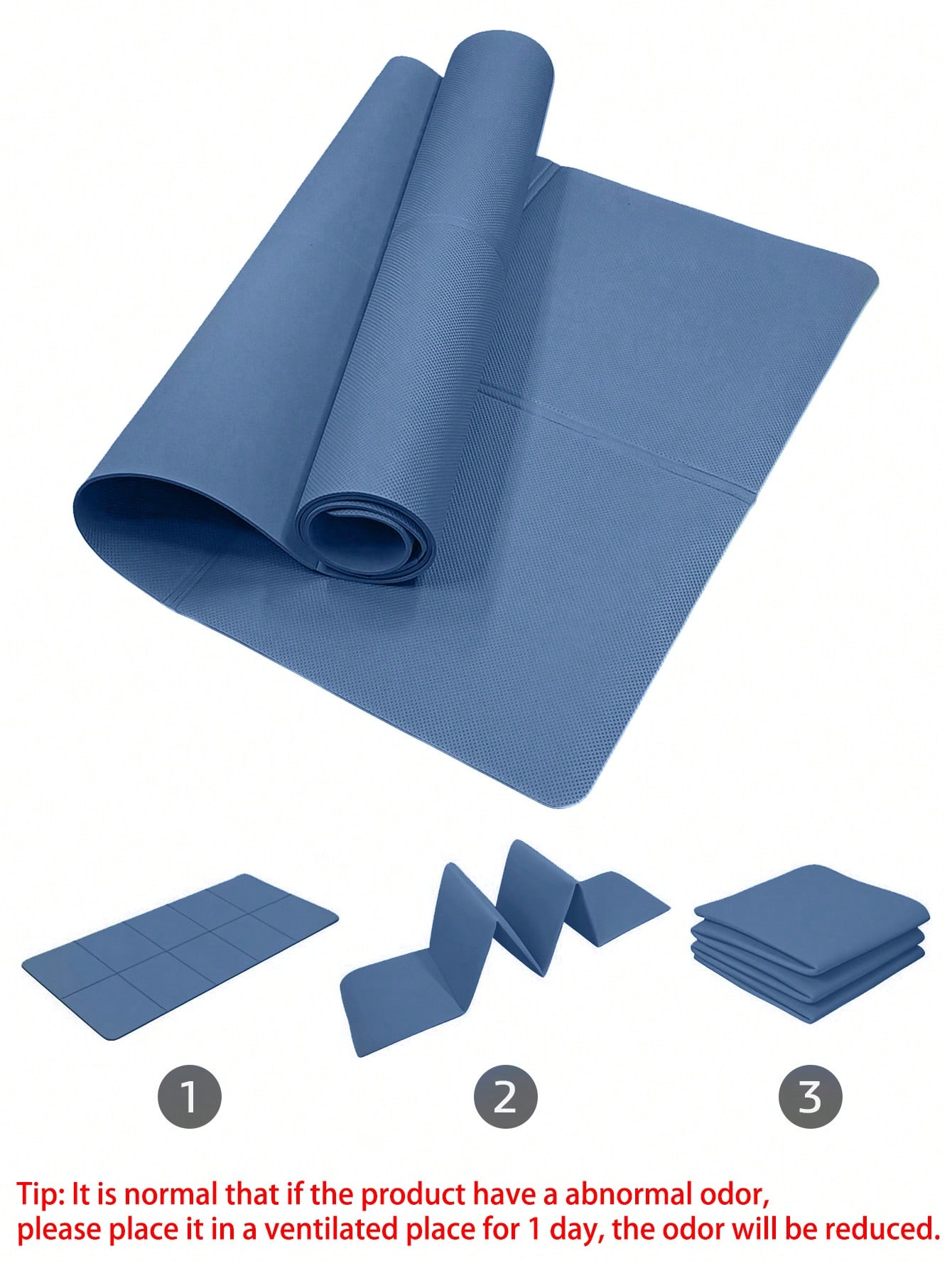 Matras Yoga Lipat Biru Tua Ram - Pilates Yoga Matte ulasan dan harga