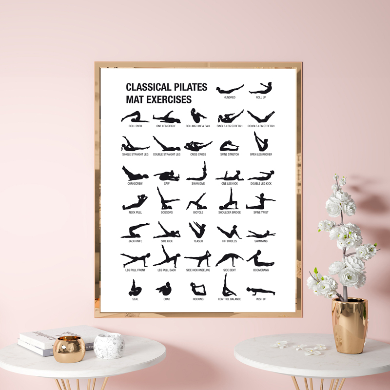 Poster Bagan Latihan Pilates T - Pilates With Yoga ulasan dan harga