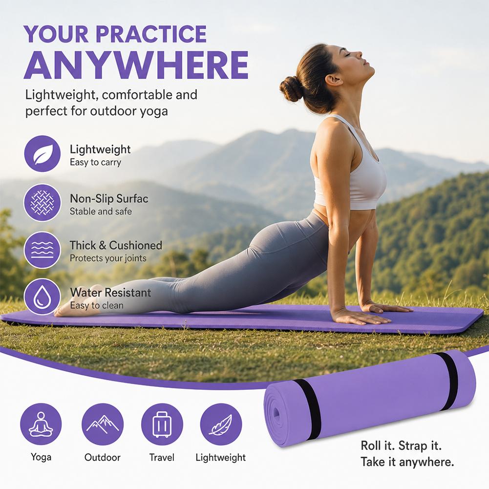1/2 Buah Tikar Yoga Tebal Anti - Pilates Yoga Mat Thickness ulasan dan harga